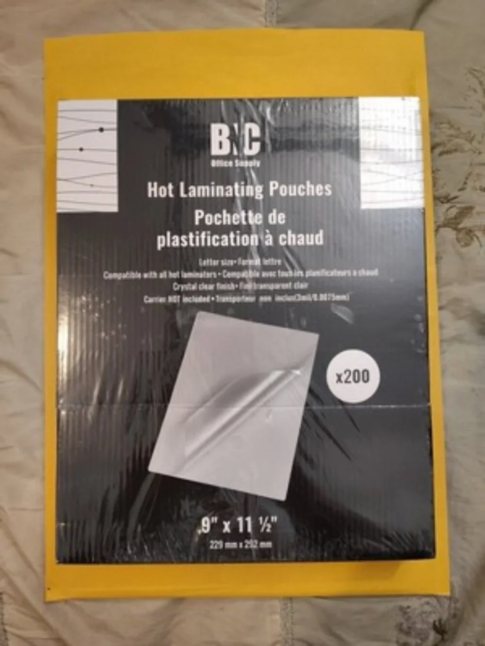 BNC Thermal Laminating Pouches, 9